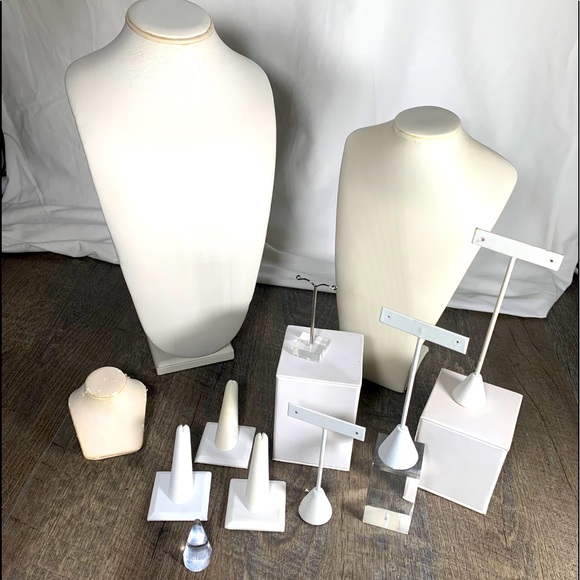 Jewelry - Lot of 14 jewelry display stands bust risers trees
